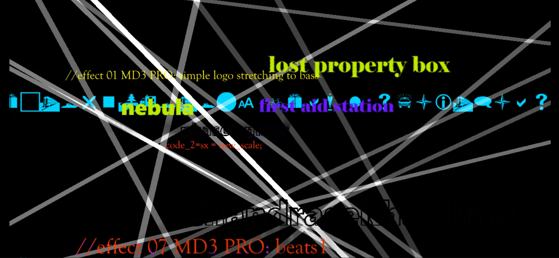 wordplay screenshot of random text and lines